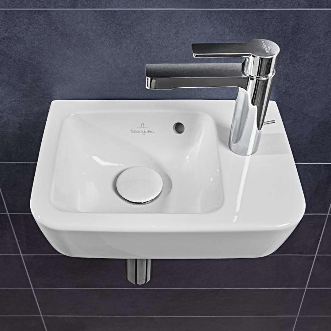 Villeroy & Boch O.novo Lave-mains 1 trou de robinet droite avec trop-plein 36x25cm Blanc