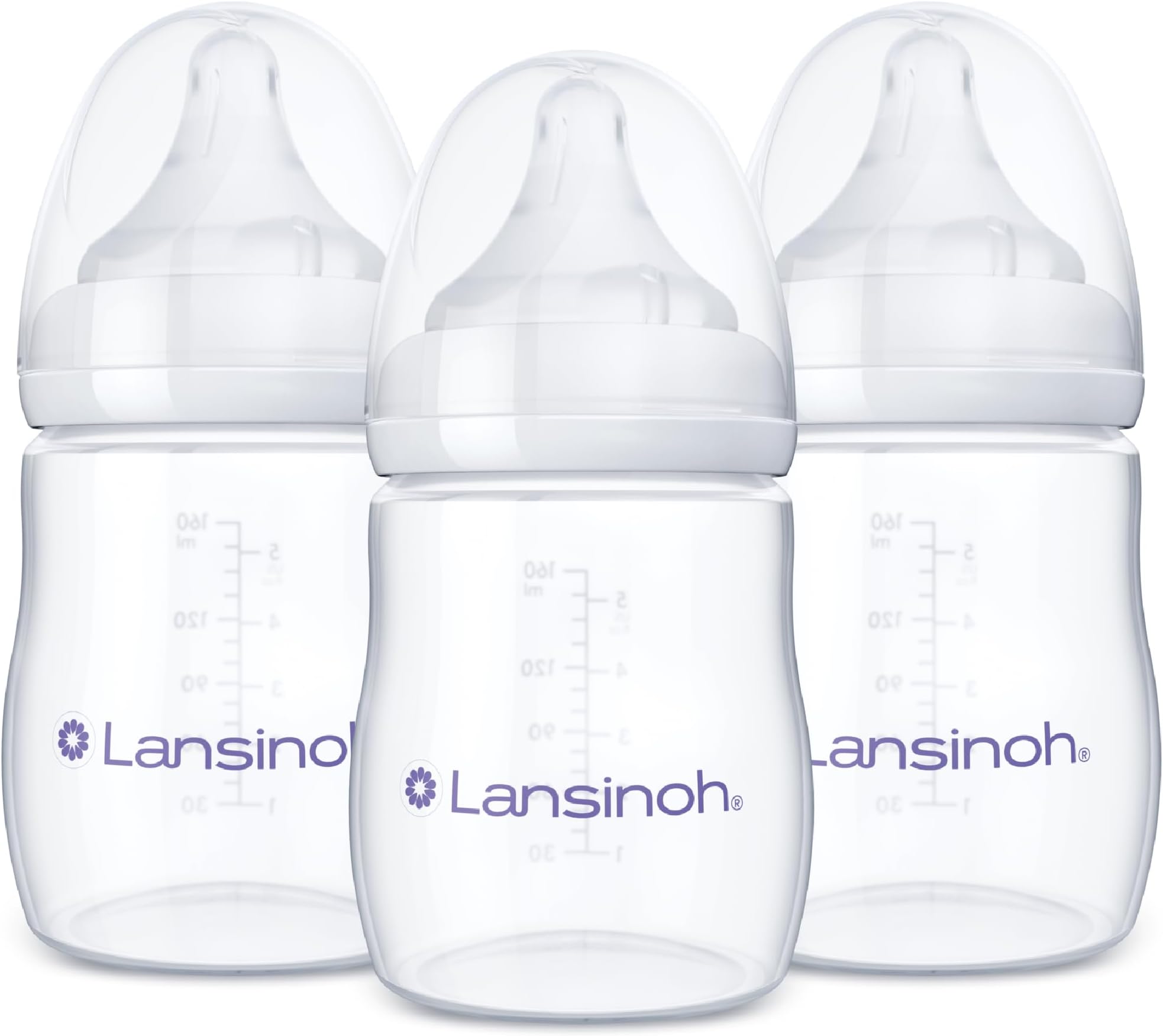 Baby Bottles for Breastfeeding Babies, 5 Ounces, 3 Count, Includes 3 Slow Flow (Size 2S)