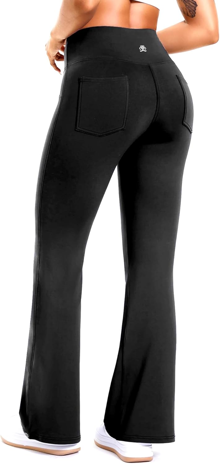 DemonQueen Women's Flare Yoga Pants，High Waisted Tummy Control Fitness Yoga Pants，Bootcut Pants for Women - Image 3
