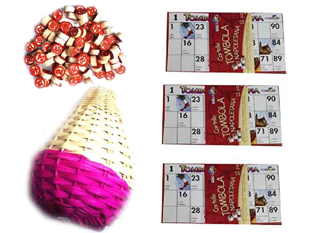 24 Cartelle Per Tombola Napoletana - Assortite, Colorate E Numerate - Accessori Per Gioco Da Tavolo, Regalo Di Natale, Per Feste In Famiglia