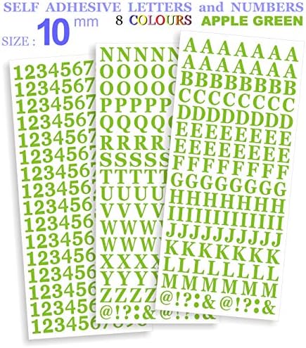 Pack of 408 Vinyl Letters and Numbers 10 mm Tall -Stick on, Cut-to-Shape, Waterproof Lettering for Signs(Black)