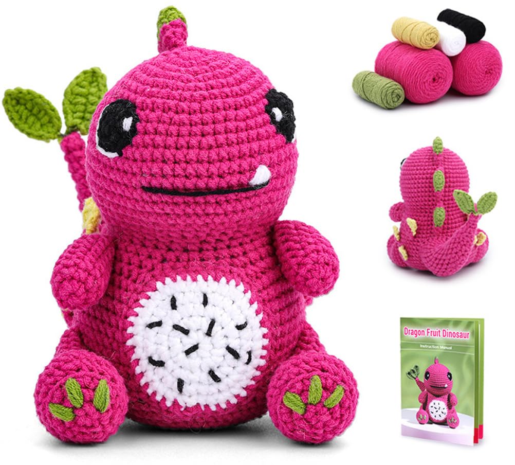Meecaa Men's Dragon Xxxxx Crochet Kit For Beginners Adults And Professionals Diy Crochet Kit Accessories, Ideal Creative Diy Gift For Craft Lovers, Includes Video Tutorial, Instructions (Dragon)
