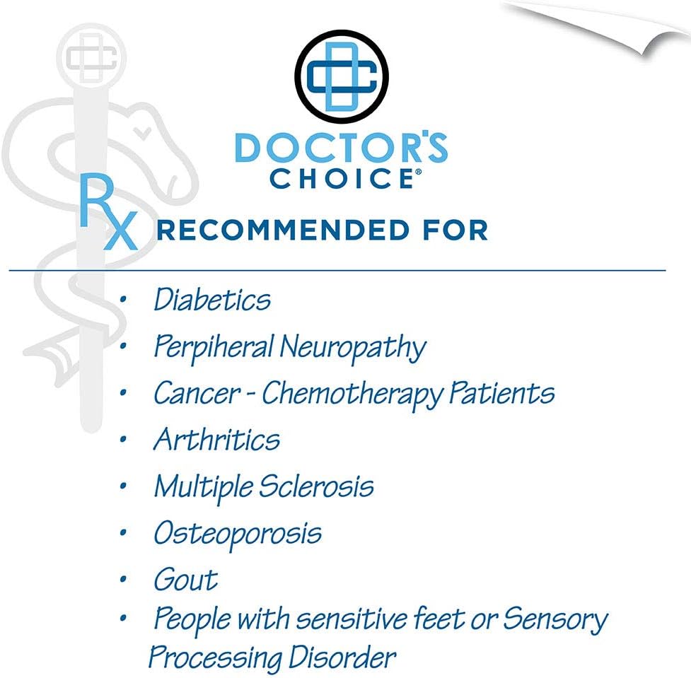 Doctor's Choice Men's Diabetic & Neuropathy Ankle Socks, No Show, Non-Binding with Aloe, and Seamless Toe, 2-Pairs, White, Mens Large: Sock Size 10-13, Shoe Size 8-12 : Health & Household