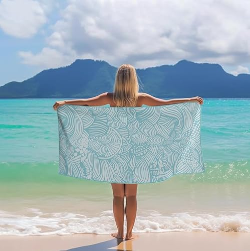 Miniatura 7 de Toallas de playa de microfibra, suaves y ligeras, absorbentes, de secado rápido, sin arena, perfectas para la playa, piscina, viajes, campamento,