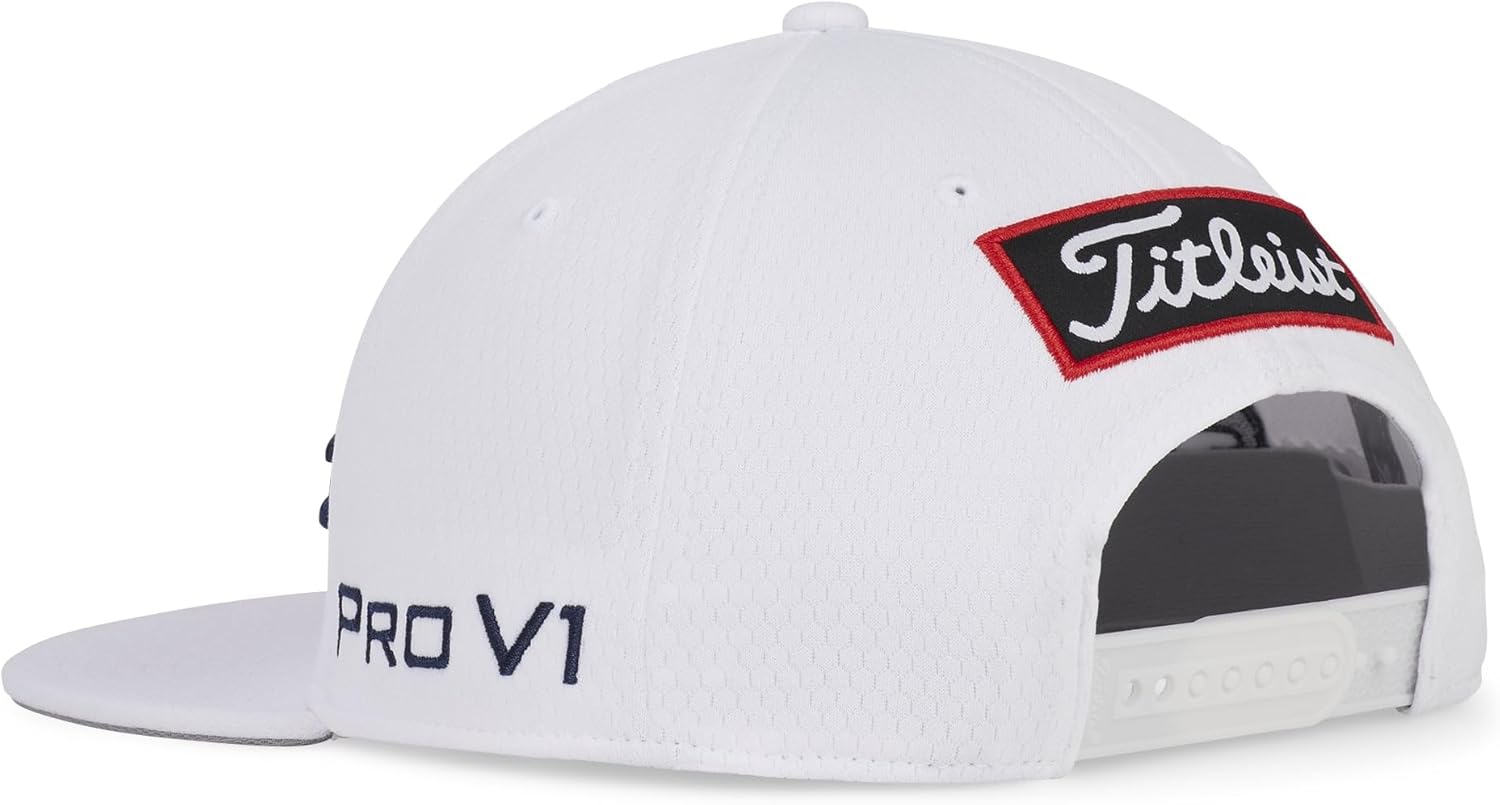Titleist Tour Elite Flat Bill Golf hat, White/Navy