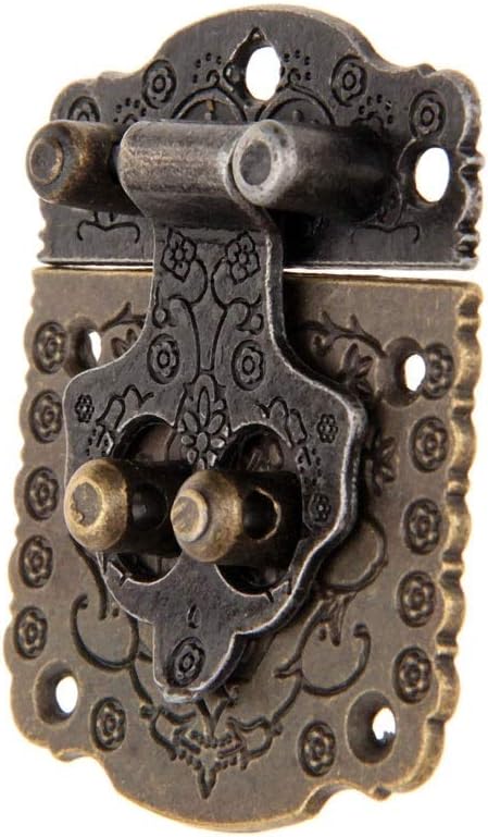 1PC 53 * 41mm Antique Bronze Box Latch Hasp Retro Vintage Decorative Latch Wooden Box Hasp Pad Chest Lock