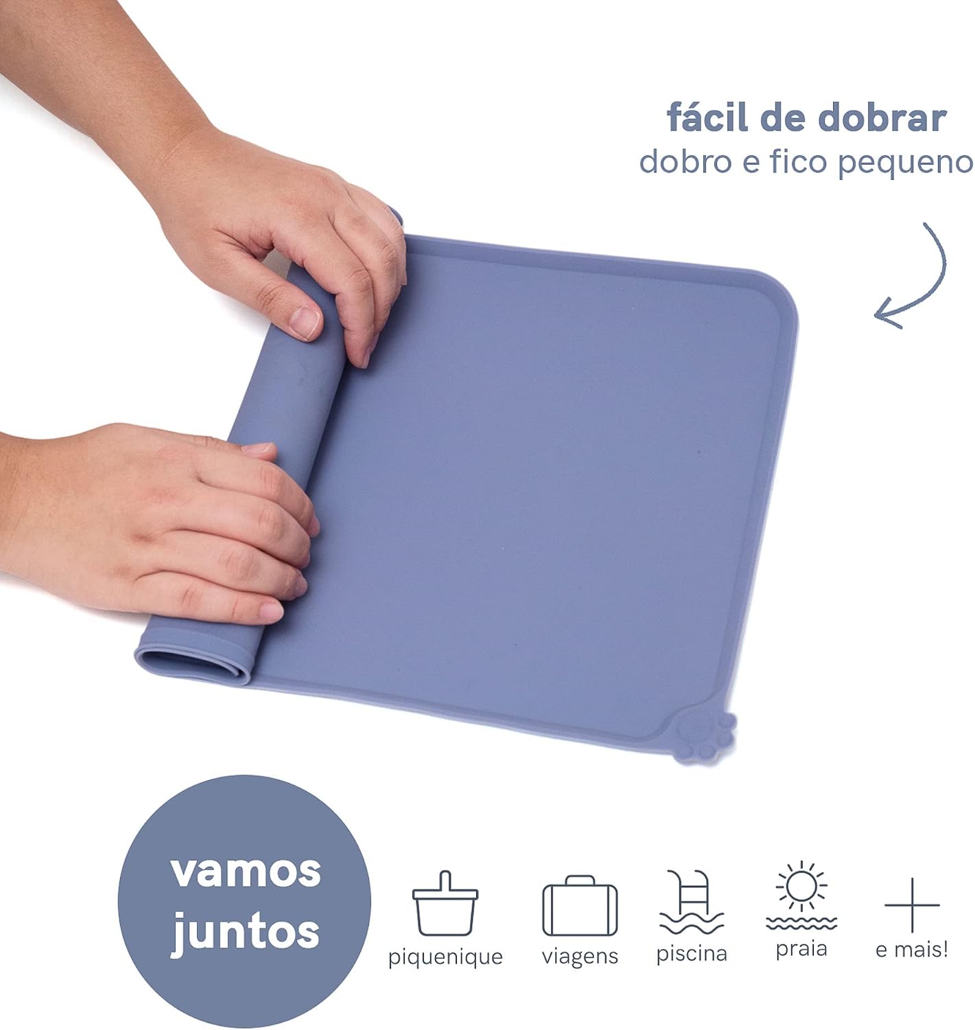 Jogo Americano de Silicone Azul para Pets - Oikos Animal