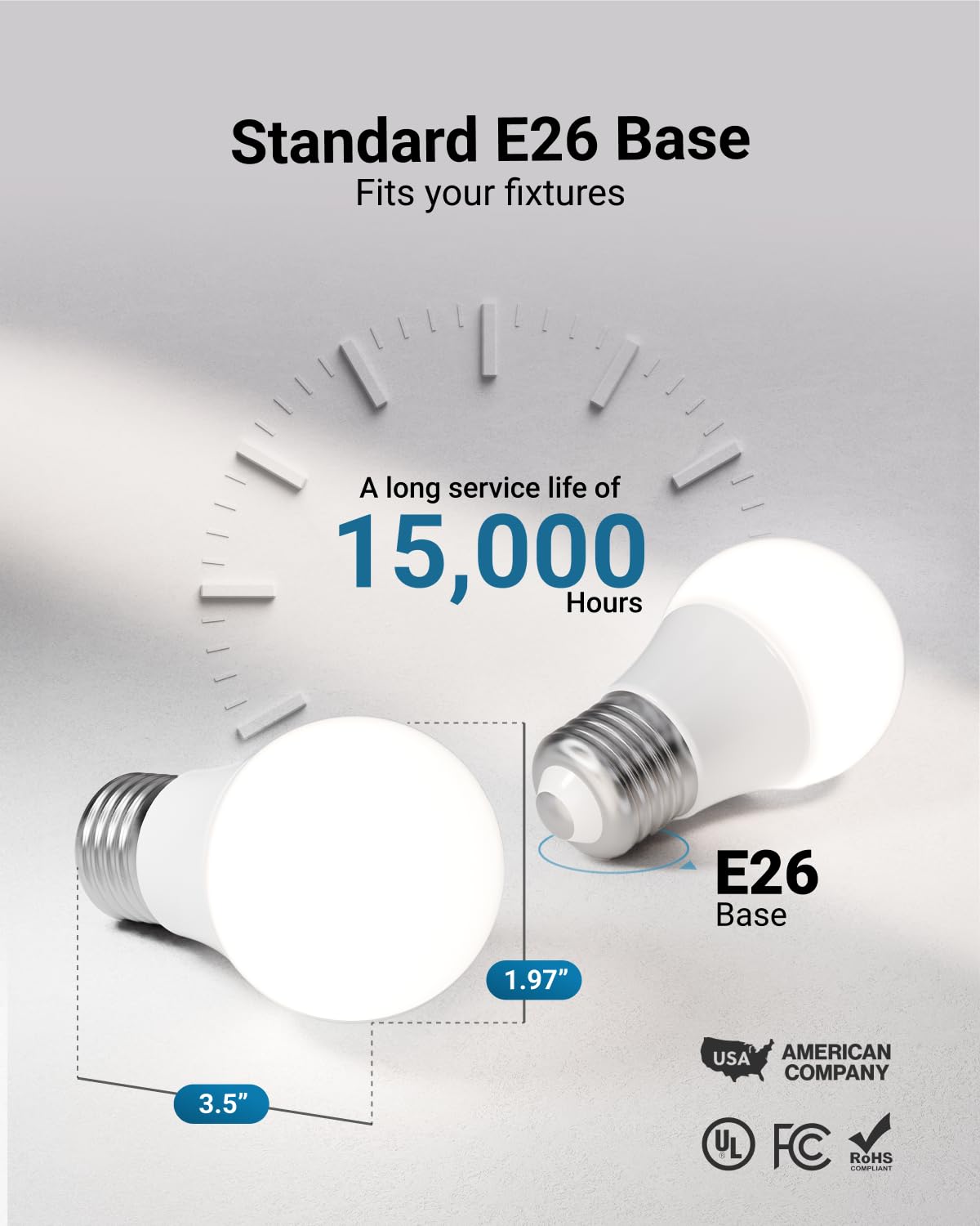 Sunco A15 LED Light Bulbs 10 Pack 60W Equivalent 800 Lumens Dimmable Appliance Ceiling Fan Bulb 3000K Soft — view 2