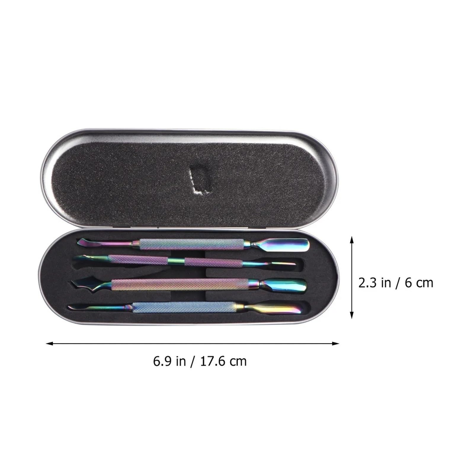 Spingi Cuticole Set di strumenti for nail art da 4 pezzi Per Pelle Morta | Pedicure for manicure e pedicure for rimozione cuticole in acciaio inossidabile