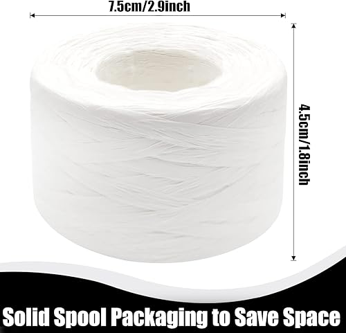 Miniatura 10 de Anvin 2 rollos de cinta de papel de rafia natural, cordel mate, cinta de rafia, cuerda decorativa para envoltura de regalos, manualidades y