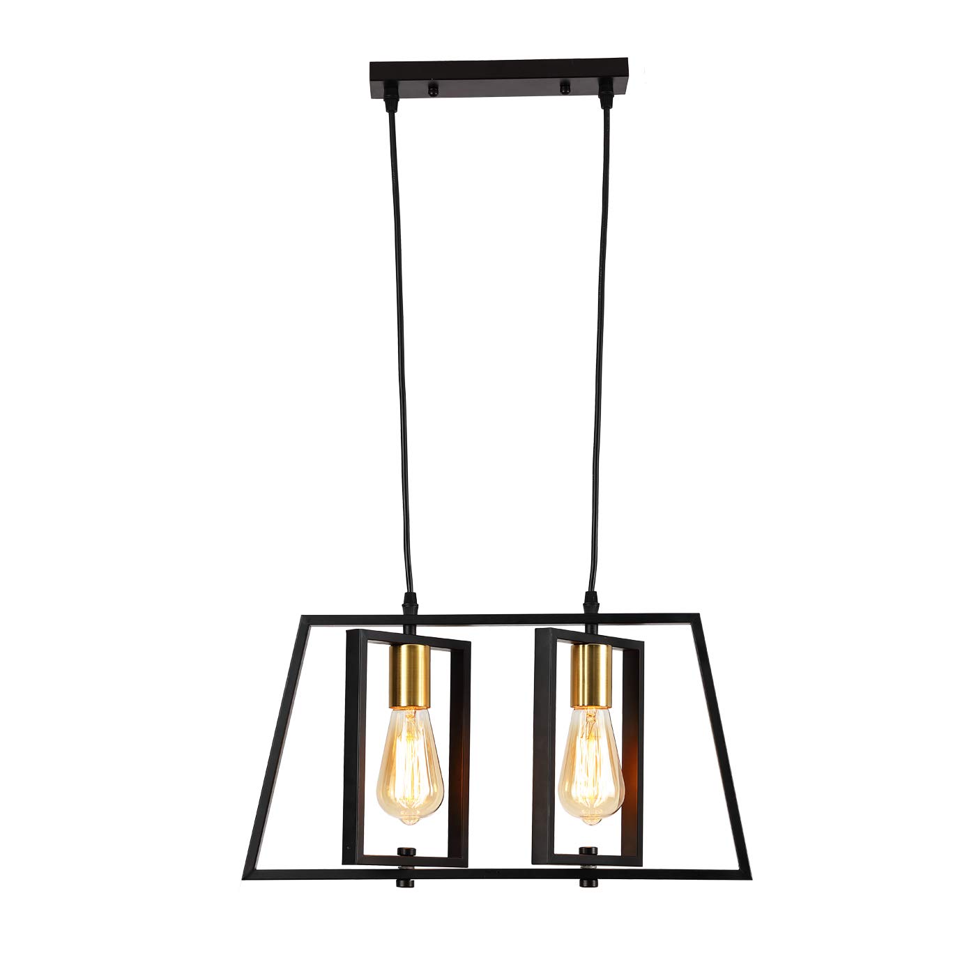 Suspension rétro 2 lampes noire pour sublimer un comptoir de bar - 8