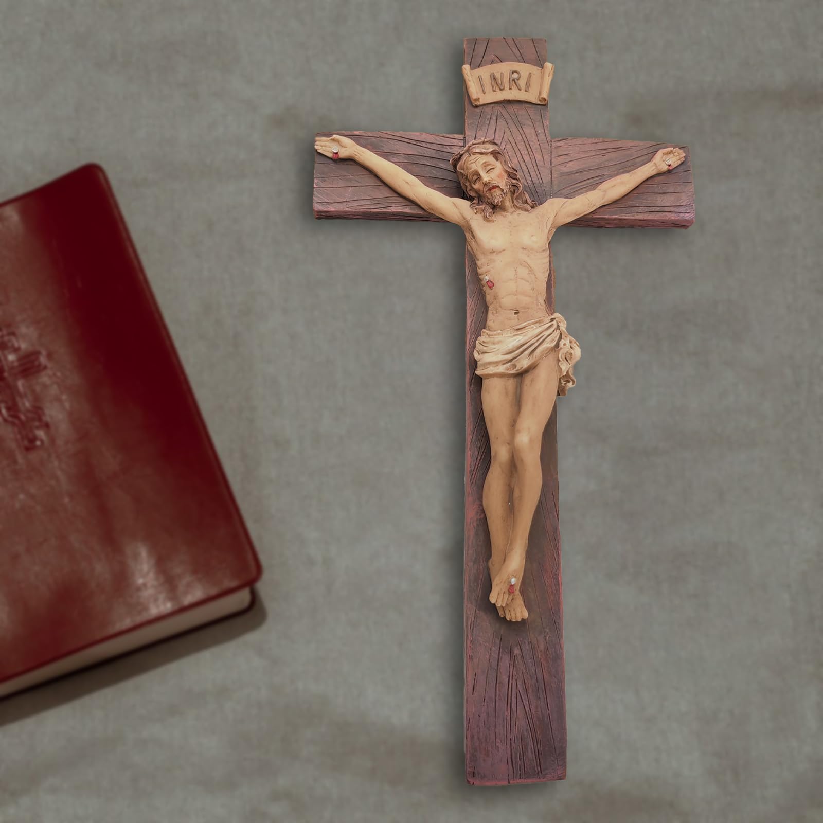 DurableDelights Jesus Crucifix Wall Cross-Catholic Wall Hanging Decoration, Perfect for Collection, Home Decor, or Gift Giving,9.65