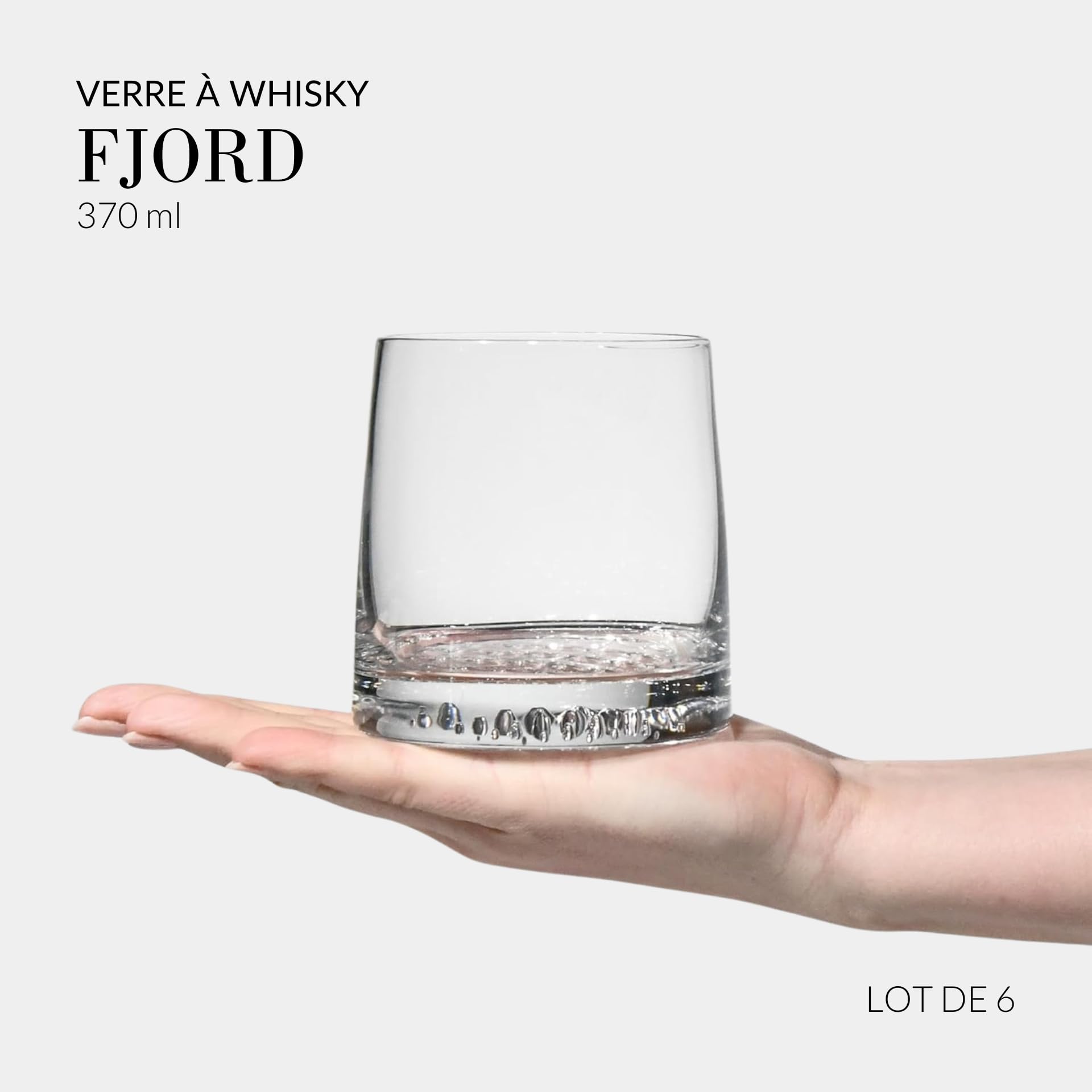 Krosno Verres à Whisky | Lot de 6 | 370 ML | Collection Fjord | Idéal pour la Maison, le Restaurant et les Fêtes | Lavable au lave-vaisselle