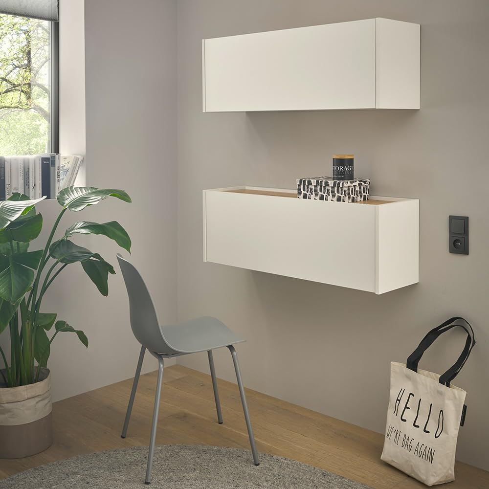 Homeoffice Set weiß Eiche 2-teilig Sekretär Hängeschrank