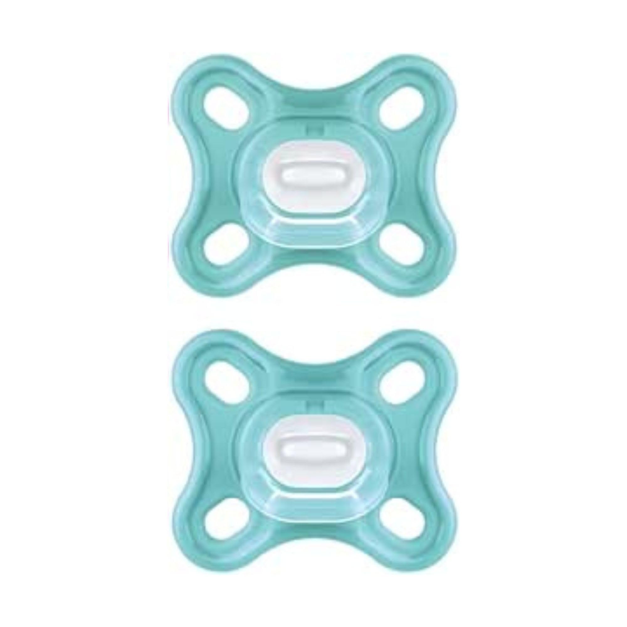 MAM Comfort Succhietto 0-3 mesi (Set da 2), Ciuccio MAM 0-3 mesi in 100% silicone con design unico, Kit da 2 accessori neonato morbidi e leggeri con porta ciuccio sterilizzatore, Neutro
