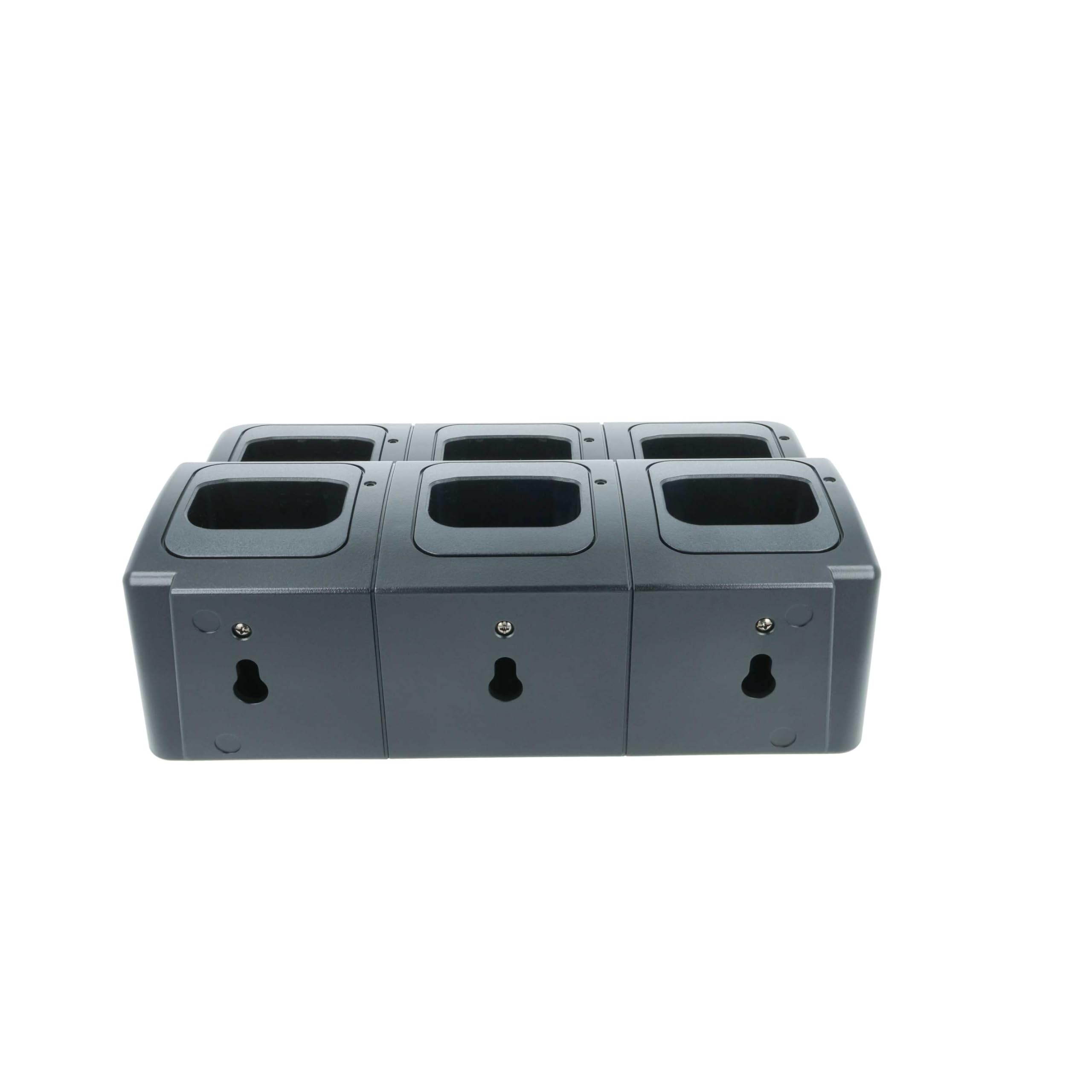vhbw Caricabatterie 6 vani compatibile con Icom BP-252 batterie per radio - Stazione di ricarica + alimentatore + cavo alimentazione, 8,4V