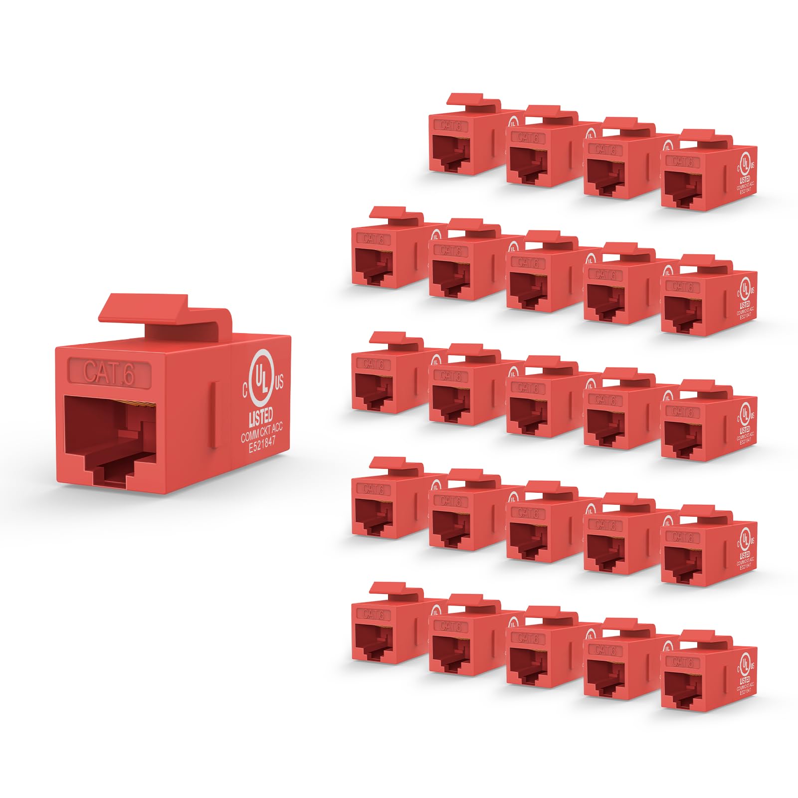 VCE UL Listed CAT6 Keystone Coupler PoE, Black, 25-Pack — Amazon image 21