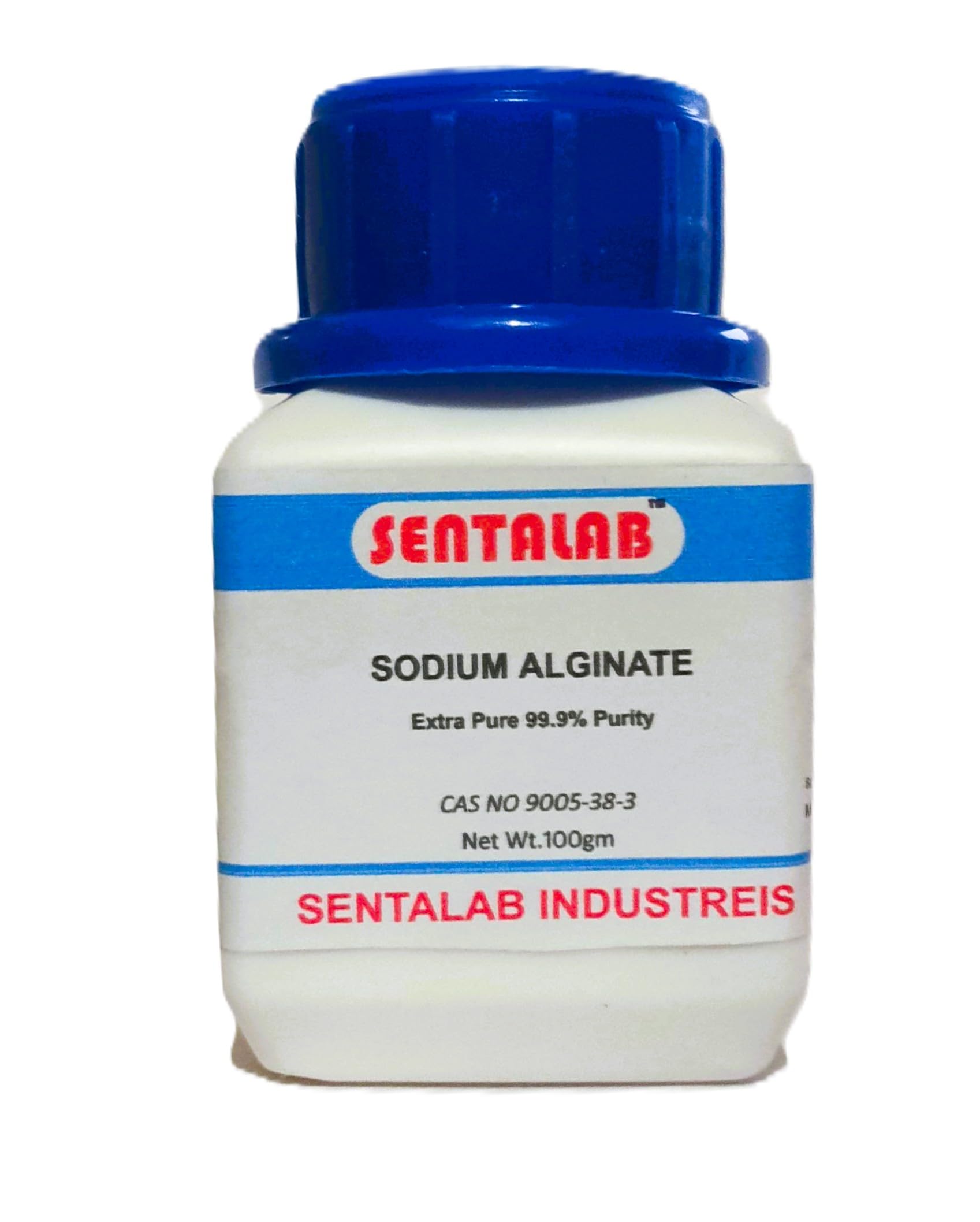 SENTALAB Sodium Alginate Powder, 99.9% Pure, 100gm, CAS 9005-38-3