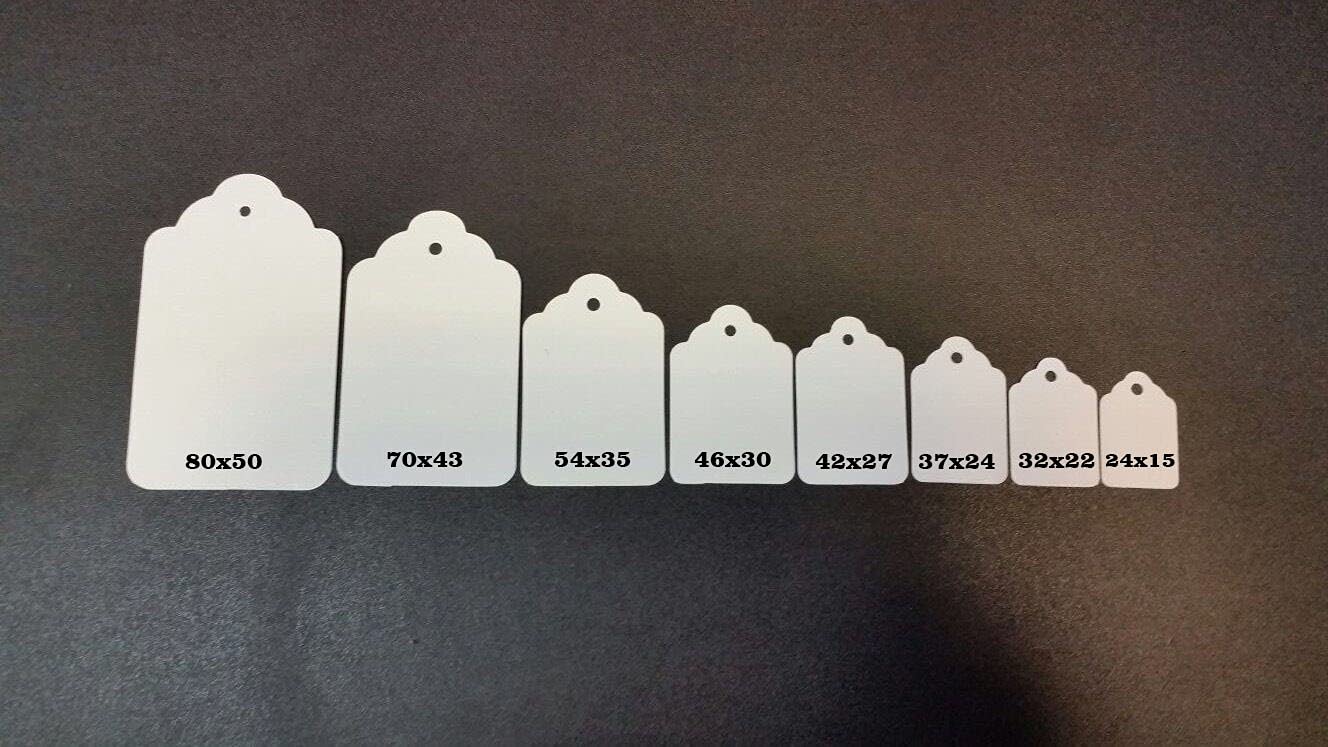 1000 White Kraft UnStrung Tags Swing Price Ticket Jewellery Labels (27mm X 18mm)