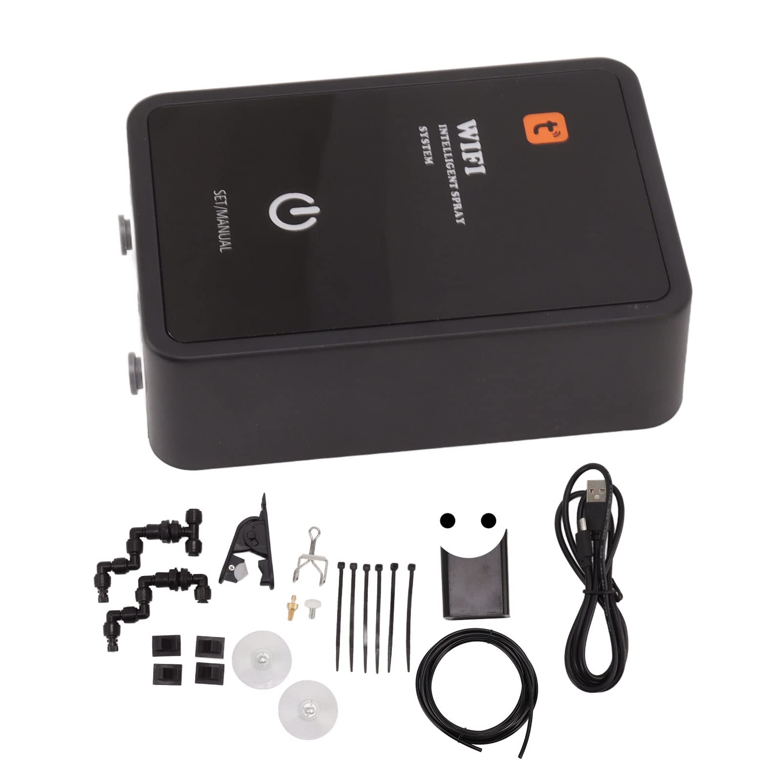 Cryfokt Humidificador para Reptiles, de Nebulización Controlado por WiFi con Panel Táctil y Boquillas de Pulverización Ajustables para Terrario Rana Serpiente Lagarto (Enchufe de la UE)