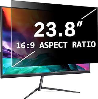 PYS 23.8 Inch 16:9 Aspect ratio Privacy Screen for Computer Monitor Removable Anti Blue Light Anti Glare Privacy Filter Easy on/off for Privacy Protectoin