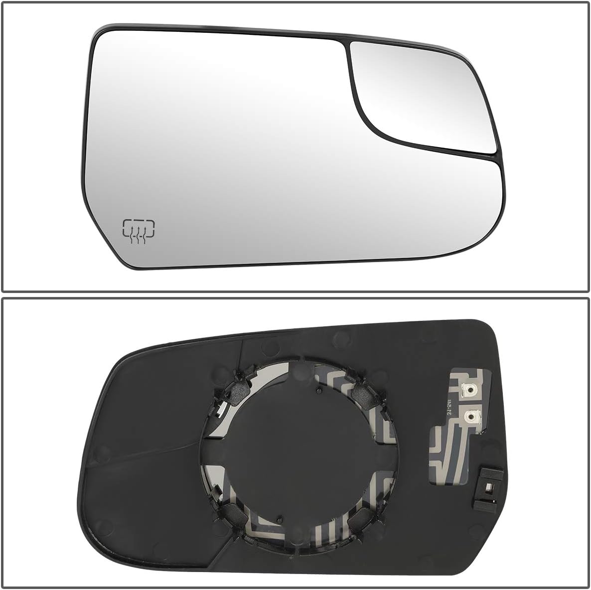 DNA Motoring OEM-MG-0305 22906958 OE Style Right Side Heated Mirror Glass w/Spotter Compatible with 2010-2017 Equinox/Terrain