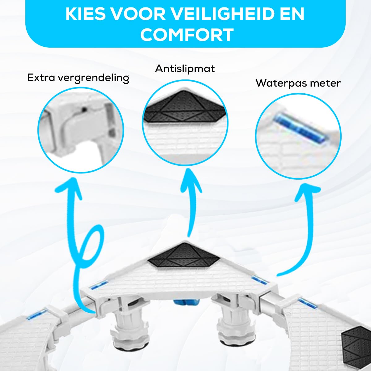 Fleau Home Wasmachine Verhoger XL– 500KG Capaciteit - Verhoging Koelkast/ Vaatwasser/Droger – Meubelroller – Meubelverplaatser - 8 Poten/ 4 Wielen