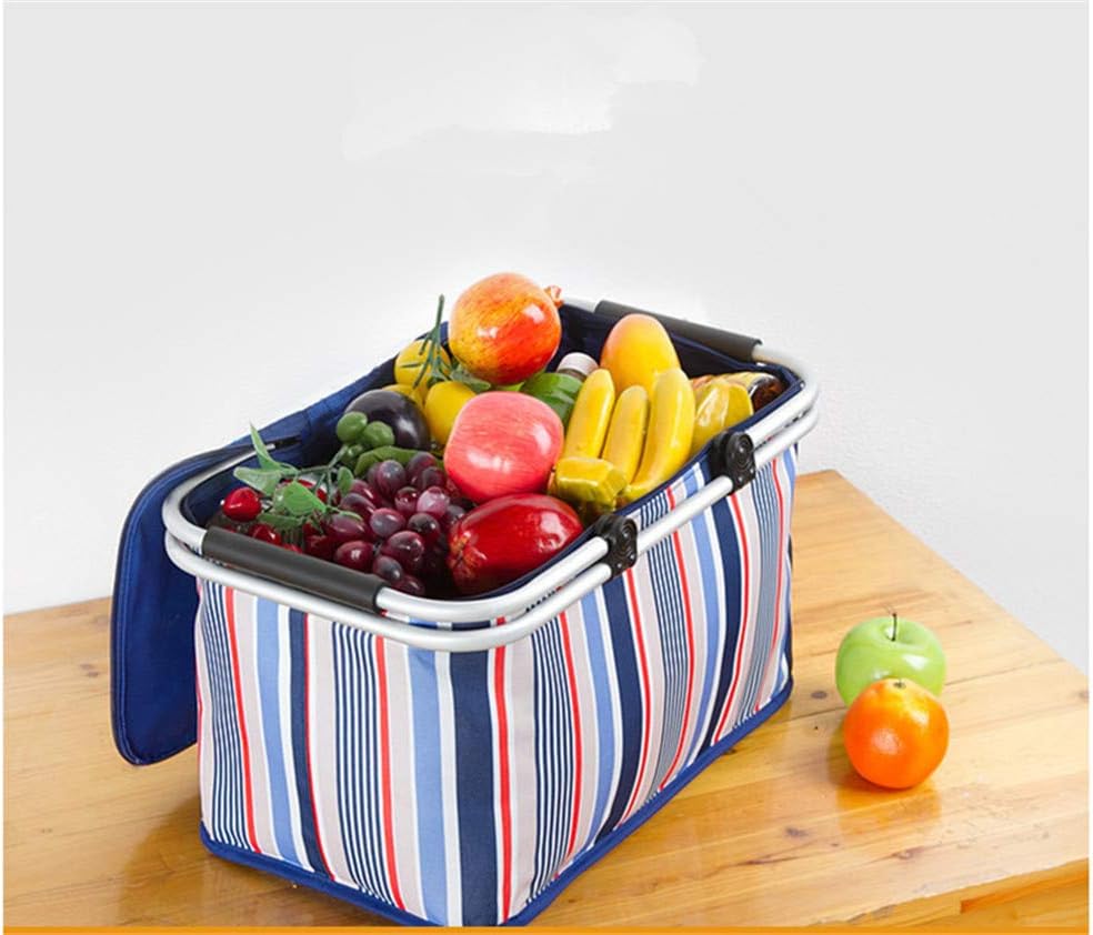 Picnic Baskets Picnic Basket Large Size Insulated Picnic Basket BBQ Drinks Cooler Bag Collapsible Cooler Basket for Family Outdoor Travel