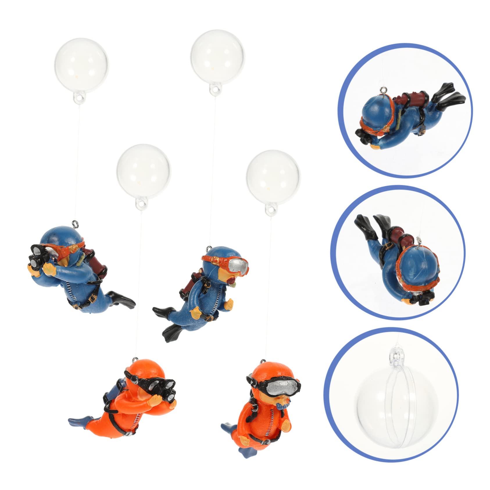 Beaupretty 20pièces Décorations Aquatiques Résistantes Figurines De Plongeur Adorables pour Aquarium Ornements Flottants