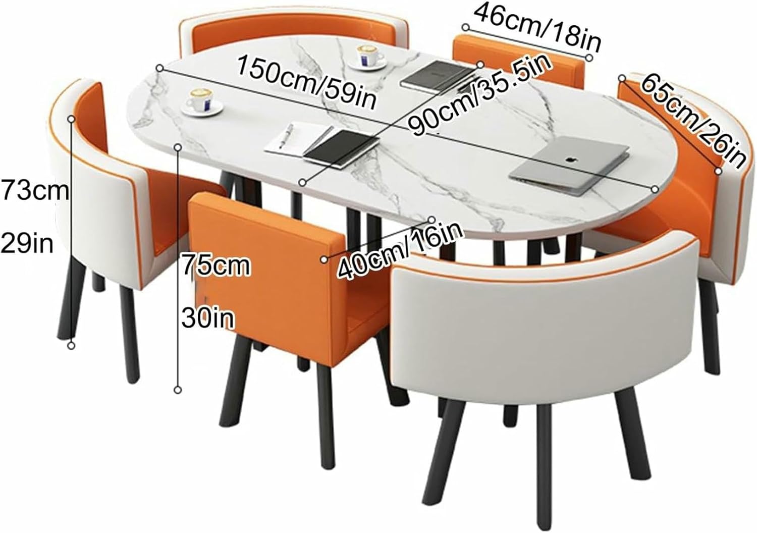 Office Reception Room Club Table, Space-Saving Small Meeting Room Table, for Home Living Room Balcony Cafe Break Room Office