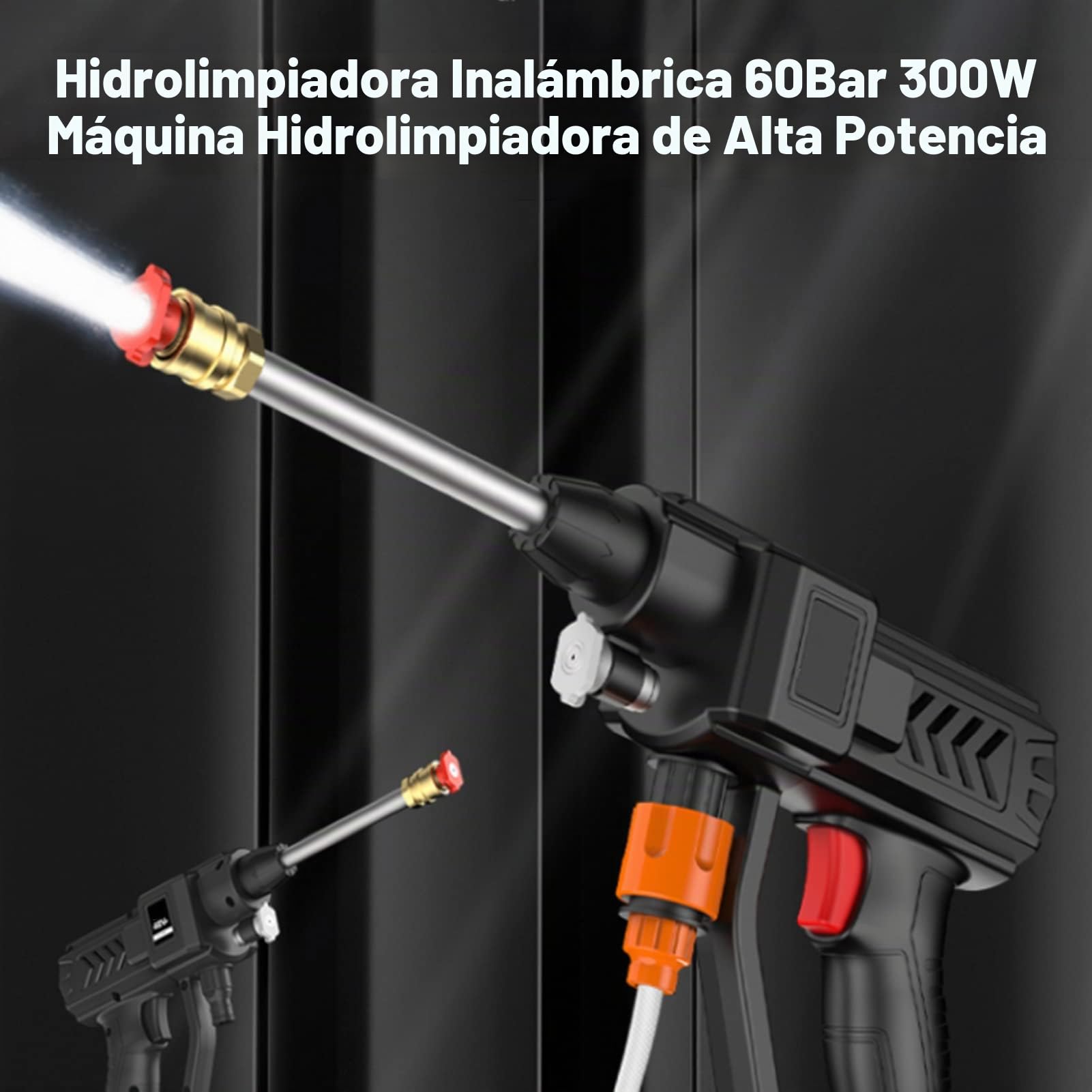 Lavadora a presión inalámbrica portátil, Mulcort Lavadora a presión inalámbrica Lavadora a presión de Alta Potencia con batería Recargable para riego de Pisos de cercas de automóviles