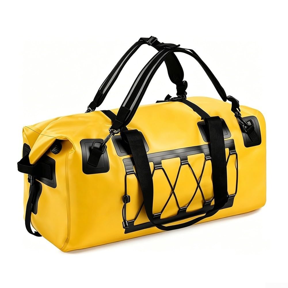 Sac étanche d'extérieur 70 L pour camping, randonnée, tempêtes de sable (jaune)