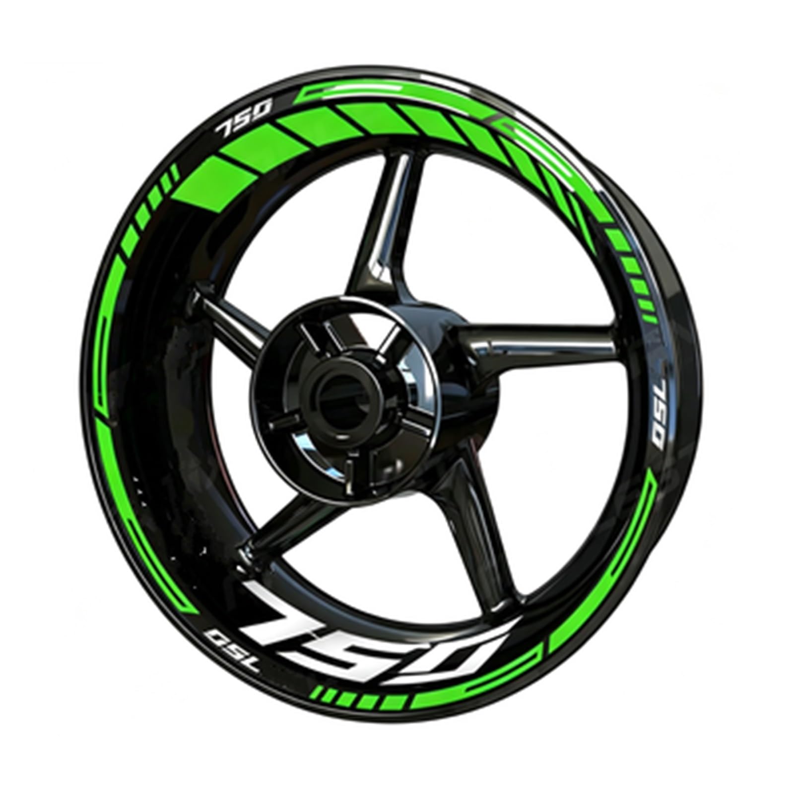 Reflective Motorcycle Wheel Sticker Hub Decal Rim Stripe Tape for Kawasaki for Z750 Motorbike(Color8)