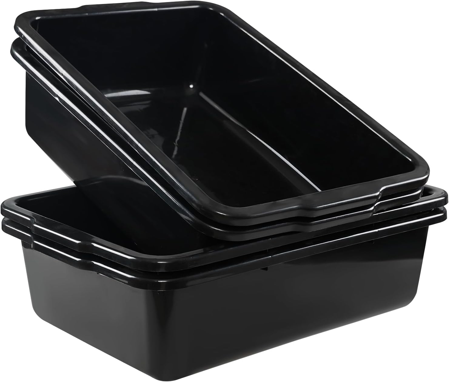 34 Liter Large Commercia Bus Tubs, Plastic Bus Tray Boxes Set of 4
