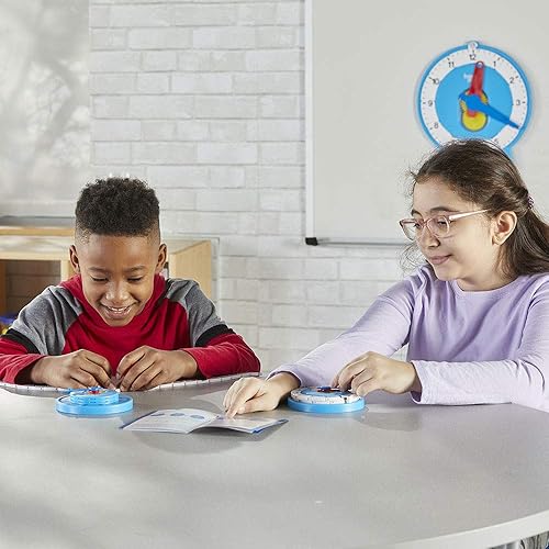 Miniatura 6 de hand2mind - Reloj avanzado NumberLine, reloj de enseñanza de la hora, reloj de tiempo transcurrido, reloj analógico de aprendizaje para niños,