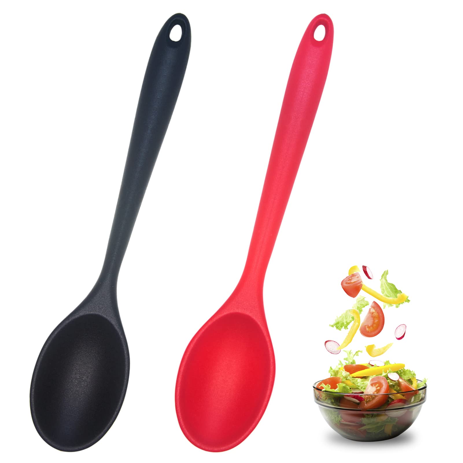 2 Cucchiai In Silicone Per Mescolare - Resistente Al Calore Fino A 250°C | Design Ergonomico E Sicuro - Foto 9