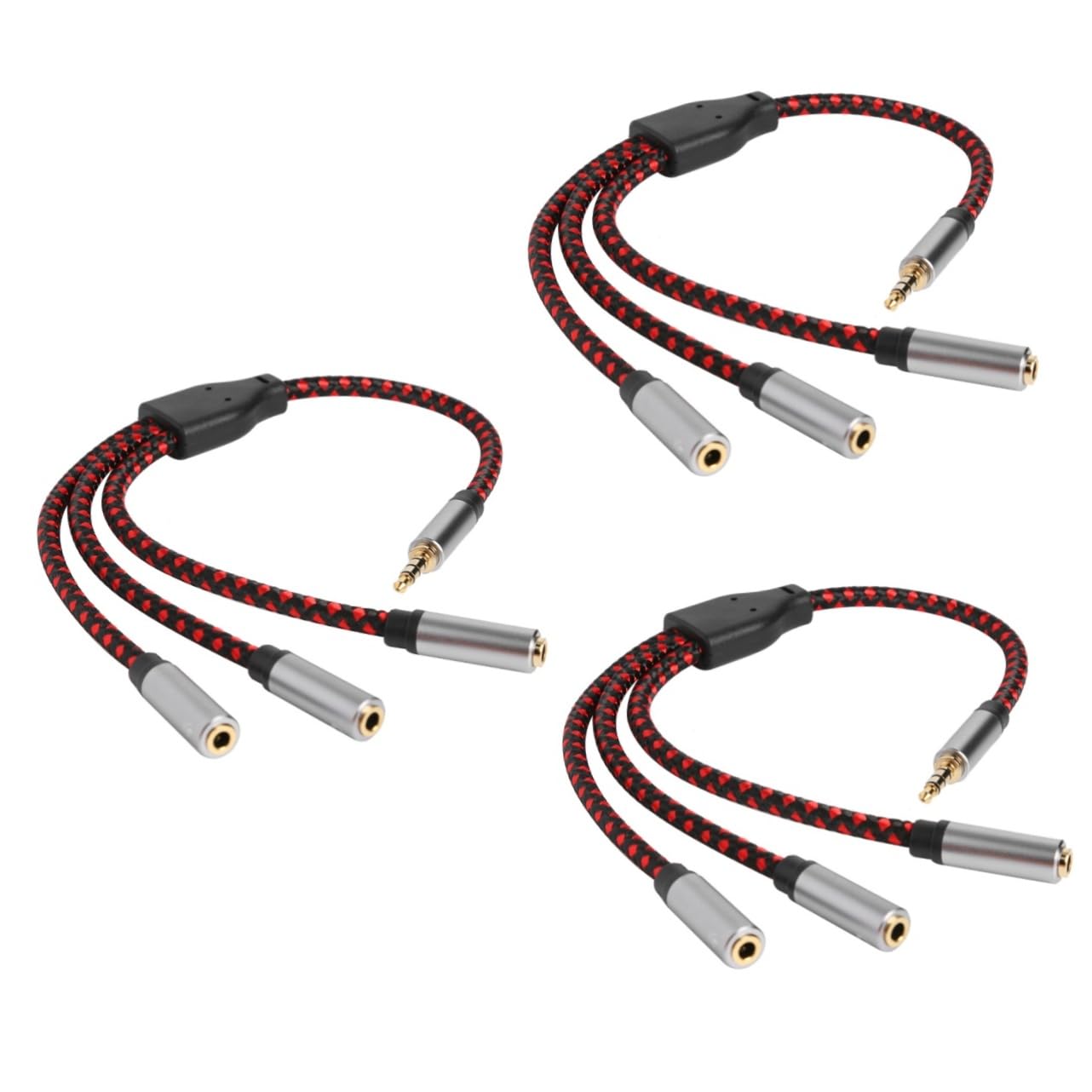 HOMSFOU 3pezzi Cavo Audio Splitter y Da Vie Con Adattatore Trrs Converte Jack Maschio Per Cuffie Stereo Per Smartphone e Laptop Design Compatto e Leggero