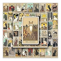 Autocollants Tarot - Lot De 72, Vinyle PVC Imperméable - Taille 5 à 8 Cm - Pour Ordinateur, Bouteille, Valise - Décoration Personnalisée