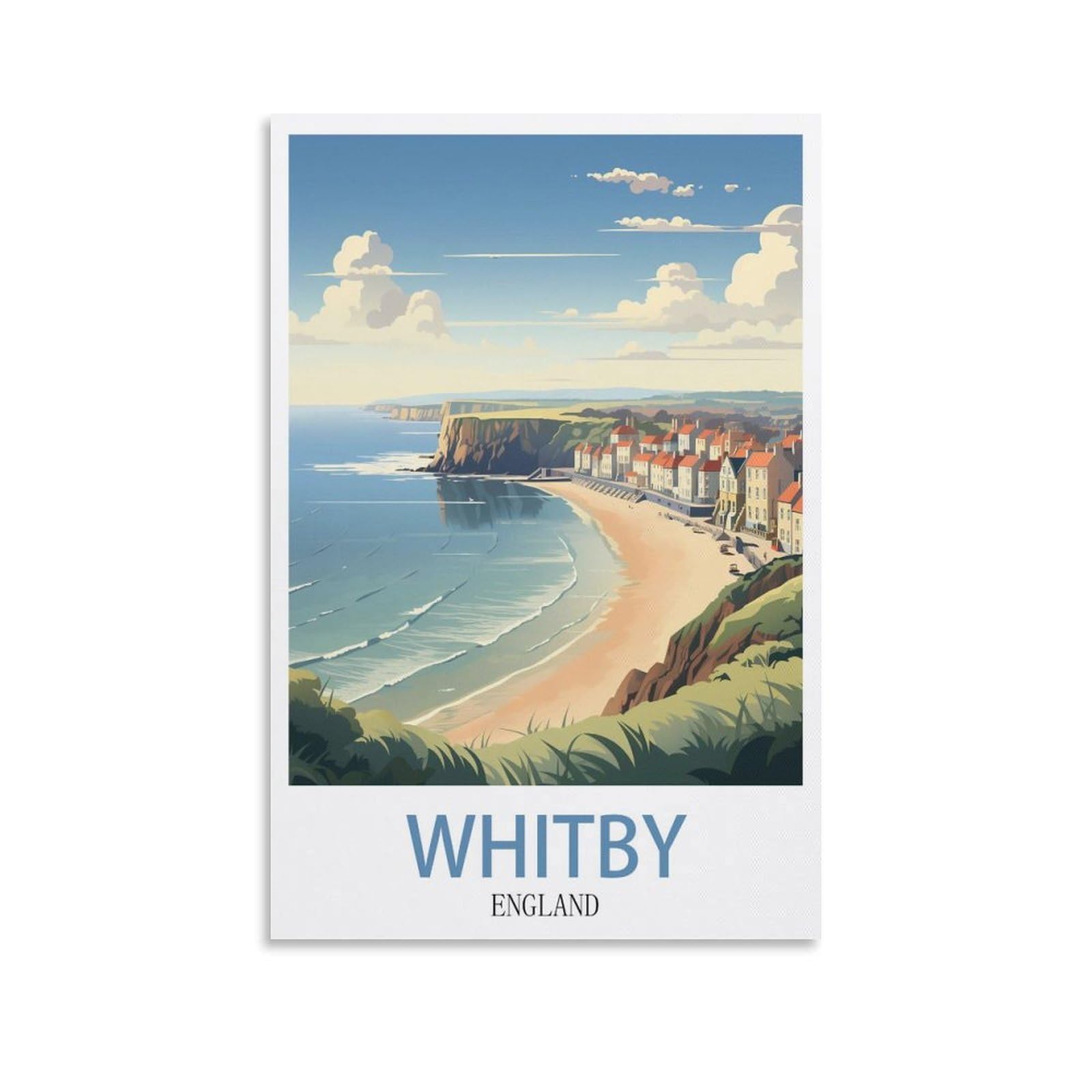 EZMLFA DIY 5D Diamond Painting Kits for Adults,Whitby City DIY Diamond Art Kits Gem Painting Crafts for Home Wall Decor 40x40cm