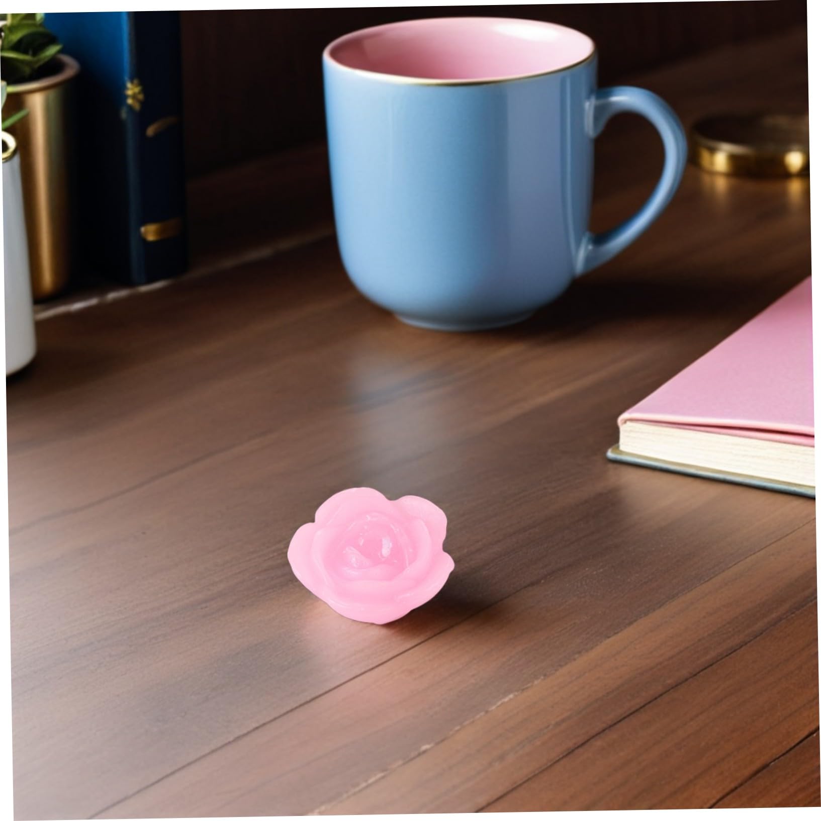 15piezas Velas Flotantes Forma De Rosa Rosa Para Decoración De Bodas y Fiestas Aromáticas y Duraderas
