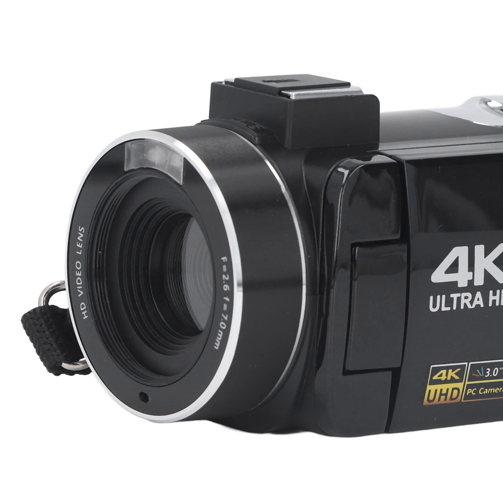 Cámara de Video 4k Ultra HD, Videocución Digital WiFi de 18x Zoom Touch Screen Recording para Micro Película, Viaje Al Aire Libre, Fotografía de Bodas, Control Remoto de