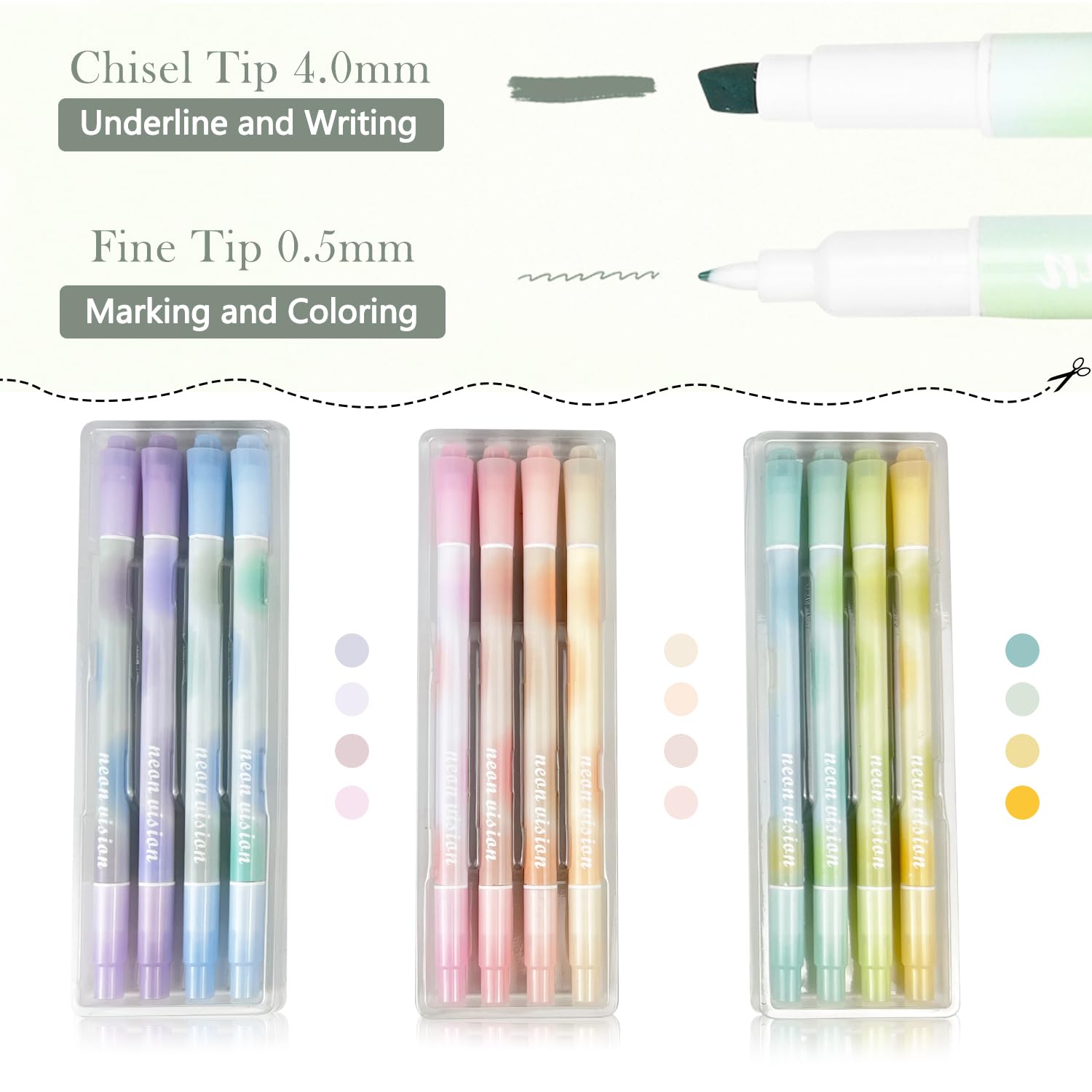 YOSKAEDI Highlighter Pastel Set, 12 Pieces Bible Marker Pens Luminous Pen, No Bleed, Highlighter Pen Pastel Marker, Very Suitable for School Supplies for Learning and Working (Pack of 6) - Image 3