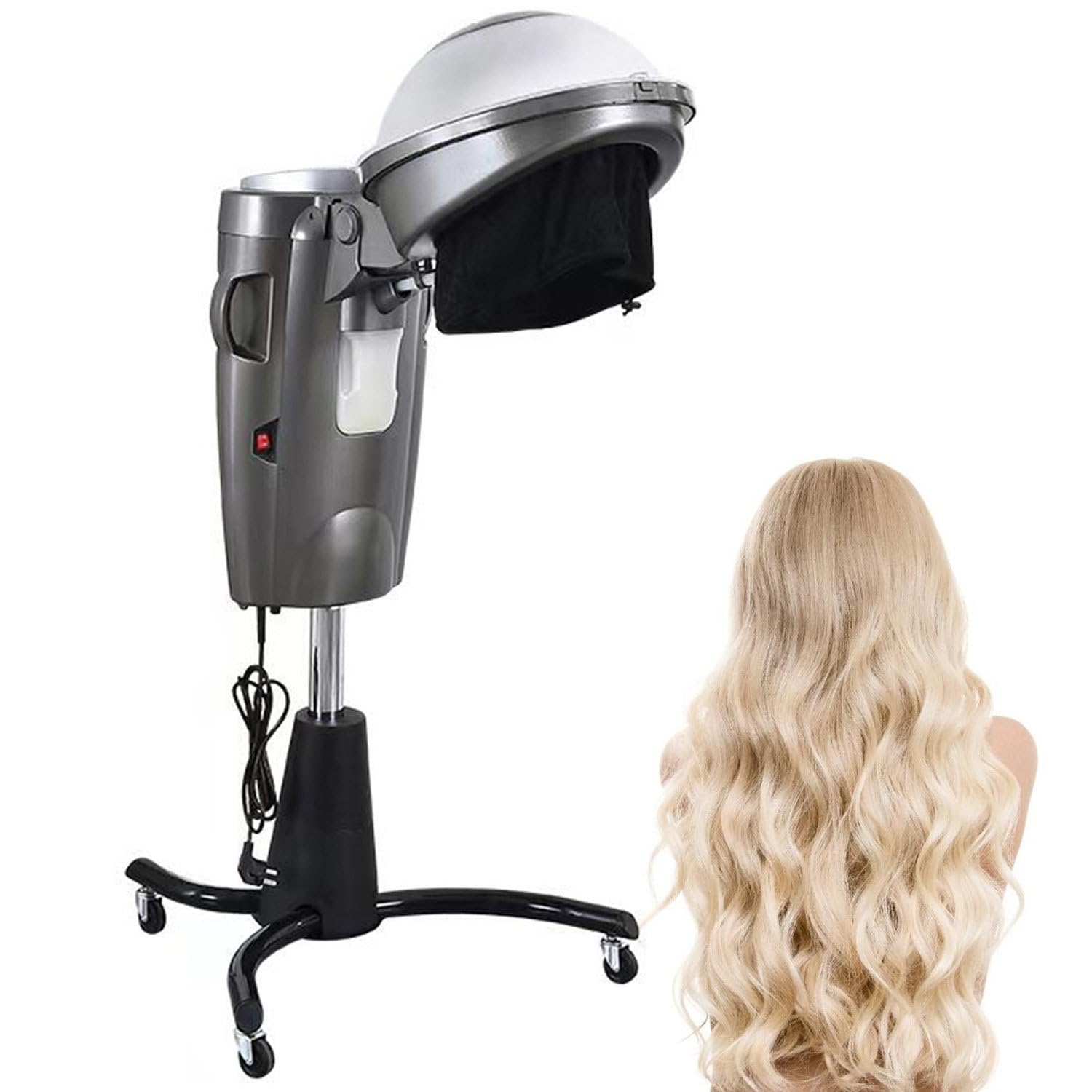 Macchina per Permanente Professionale per Asciugatura Micro-Nebbia per Parrucchieri, Vaporizzatore per Spa per La Cura dei Capelli Micro-Nebbia per Parrucchieri Gray