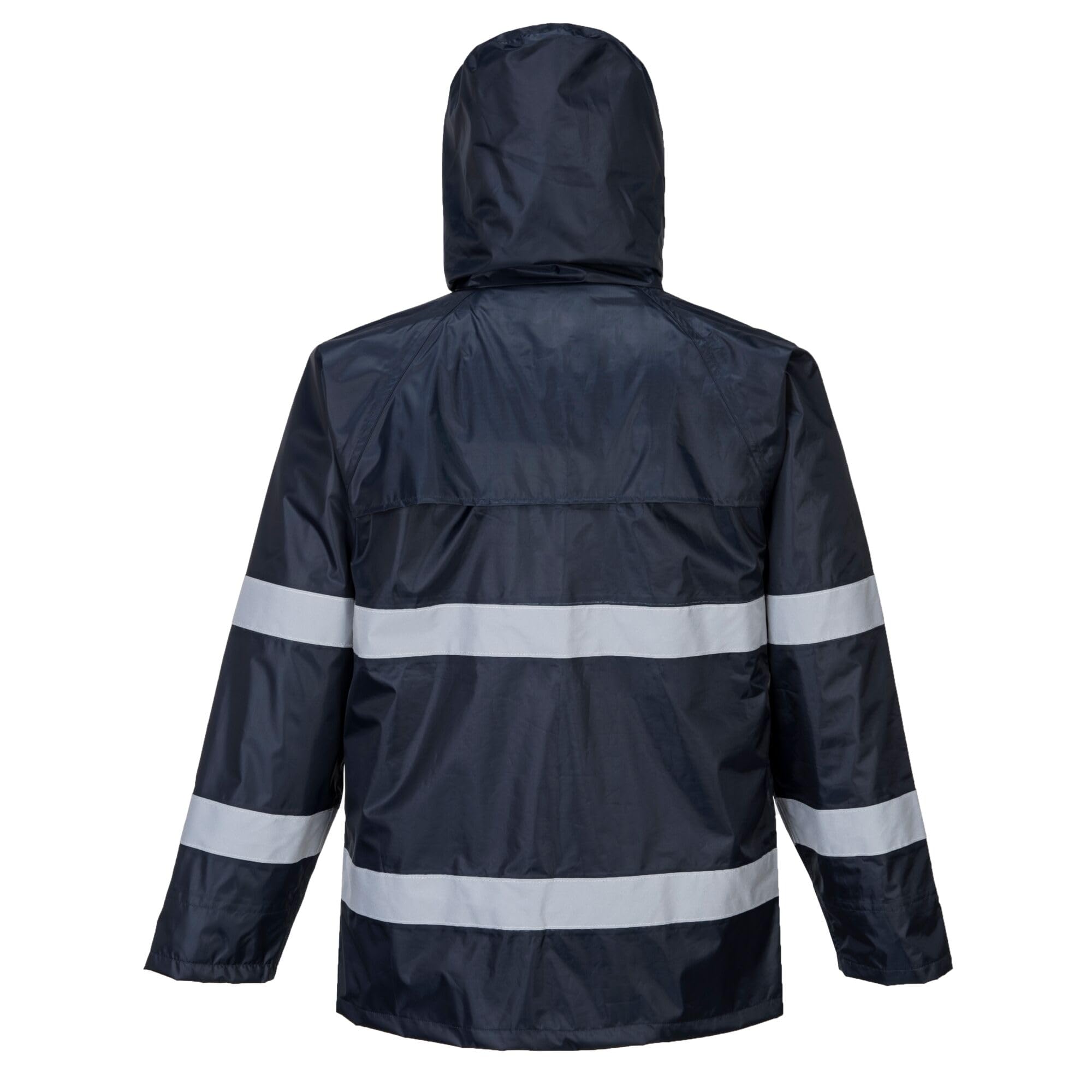 Portwest F440 Men's Hi Vis Waterproof Hooded Rain Jacket - Classic Iona Reflective Rain Coat Navy, 6X-Large