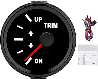 Acouto Marine Trim Gauge UP DN Boat Trim Balance Gauge Meter 52mm IP67 with Red Backlight Ship Yacht Accessories