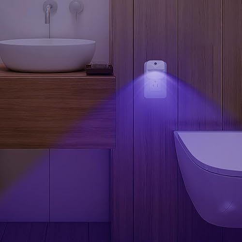 Miniatura 7 de KINUR Paquete de 6 luces LED azules nocturnas enchufables, sensor de atardecer a amanecer automático, de bajo consumo, luces nocturnas de brillo