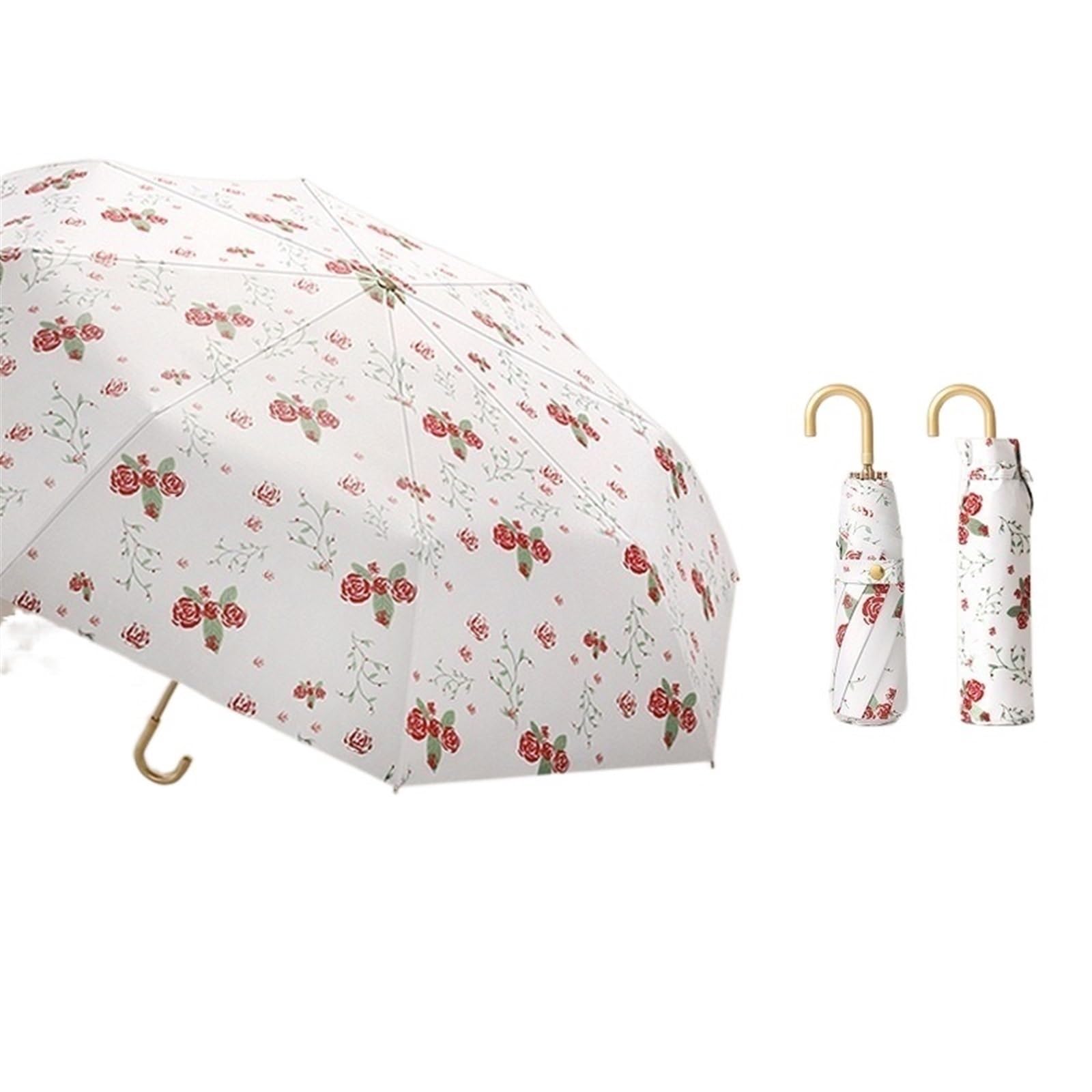 YAGUMO sun parasol High-end Umbrella Rainny And Sunny Umbrellas With Elegant Hook Design Color Coating Sun Block Rain Gear