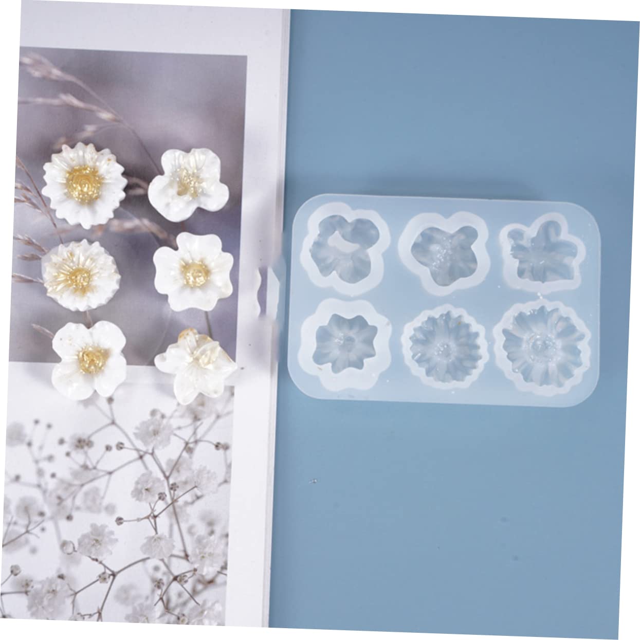 6piezas Moldes De Para Flores Forma De Margarita Perfectos Para Decoraciones Jabones Artesanales y Personalizados