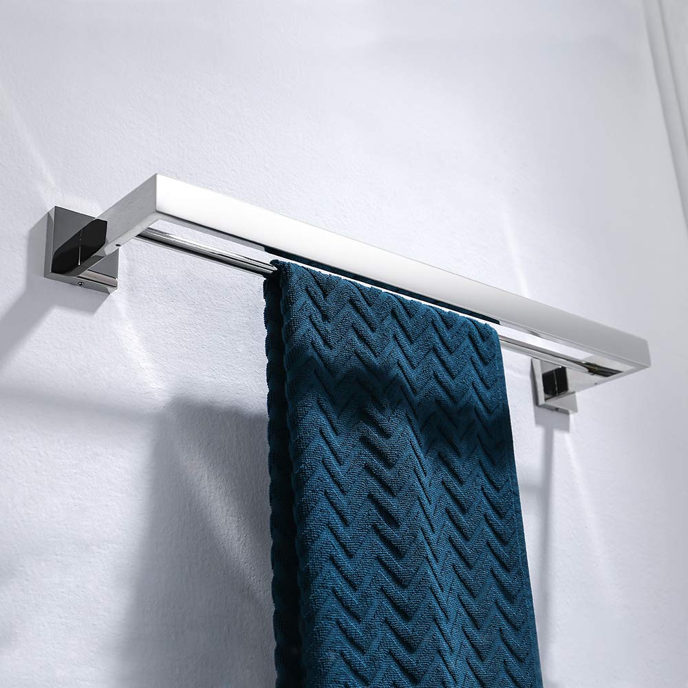 Turs SUS 304 Edelstahl-Handtuch-Rail-Bad-Regal mit Doppel-Stange-Handtuch-Rack Wandhalterung, polierte Oberfläche