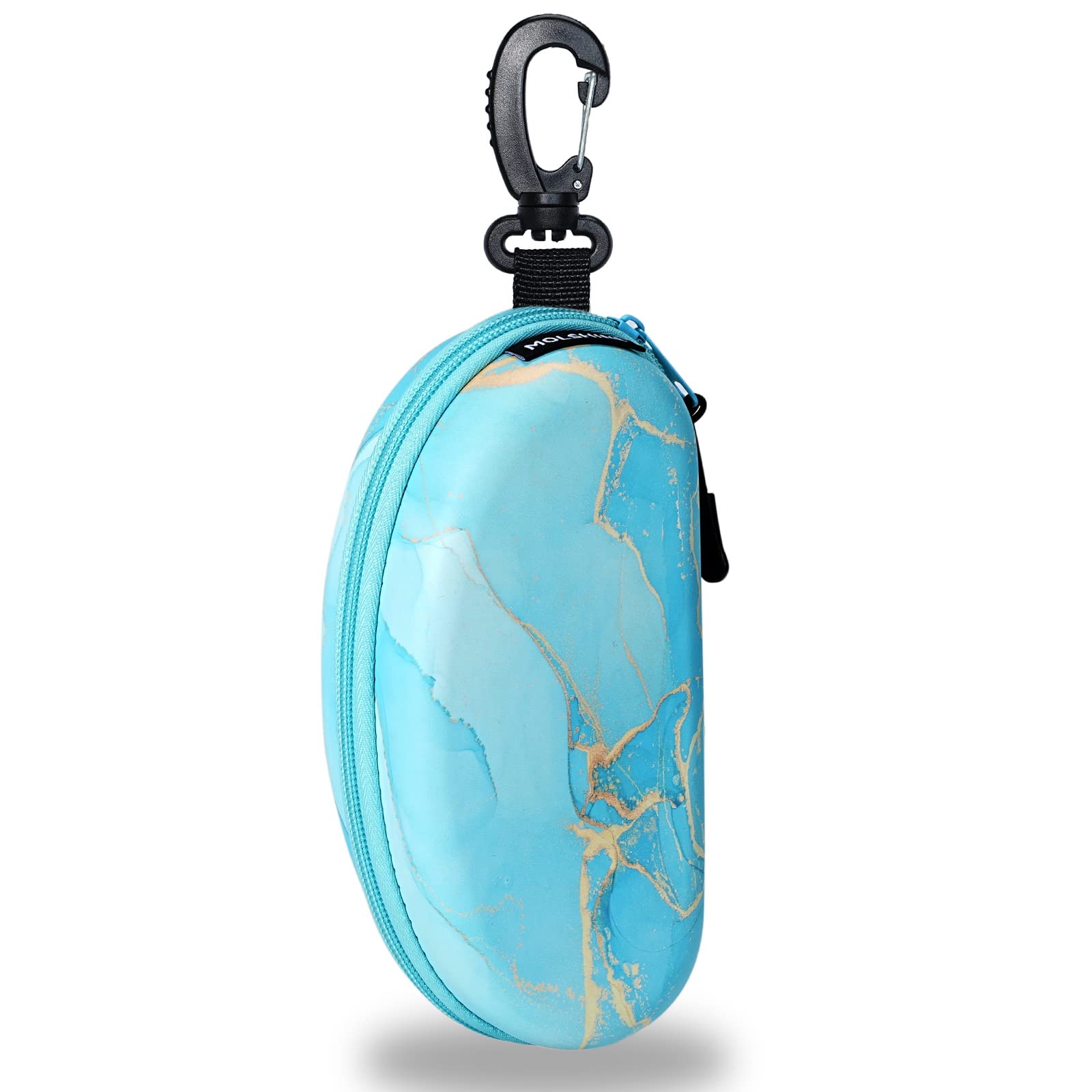 molshine Oversized Sunglasses Case, Swim Goggles Box,Zipper Diving Glasses Bag with Hook for Women Men Travel Outdoor Sport